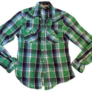 Men’s Size Small Plaid Long Sleeve Button Down Shirt